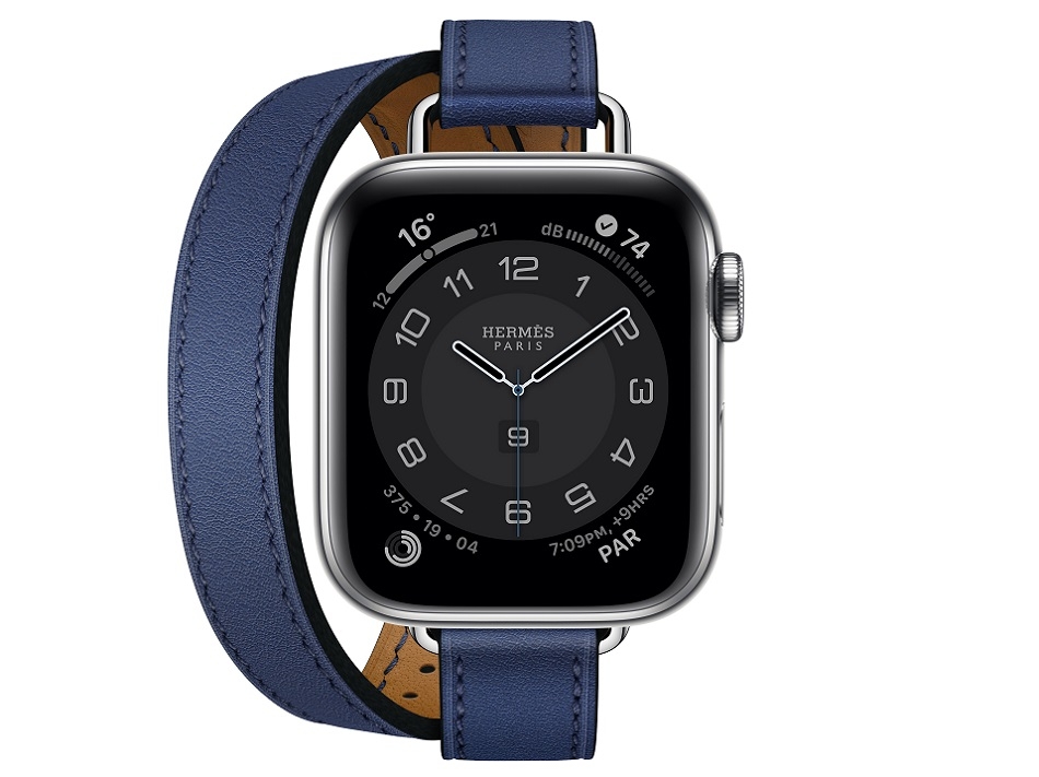 Apple Watch Hermes Series 6 40mm bleu saphir Swift calfskin double tour Attelage band.jpg