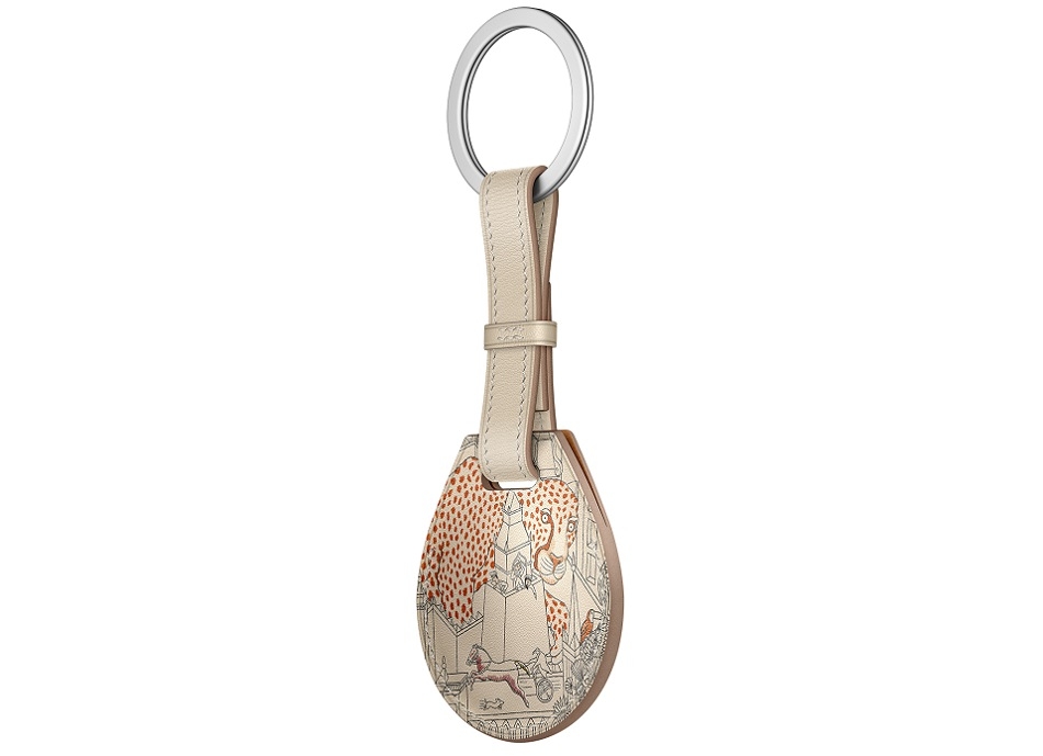 Apple AirTag Hermes key ring in beton  imprime Animapolis Swift calfskin.jpg