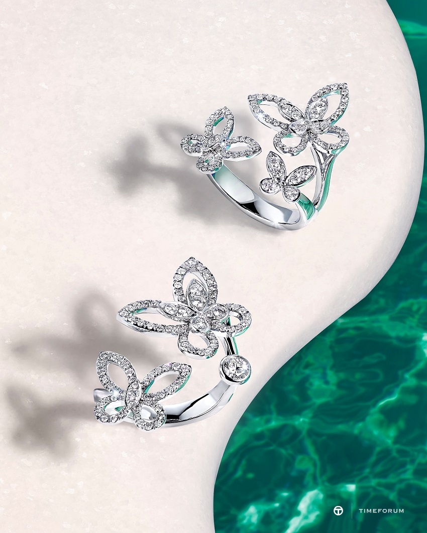 Graff Endless Summer - Butterfly Silhouette Collection pavé diamond dual finger rings RGR790_RGR753.jpg