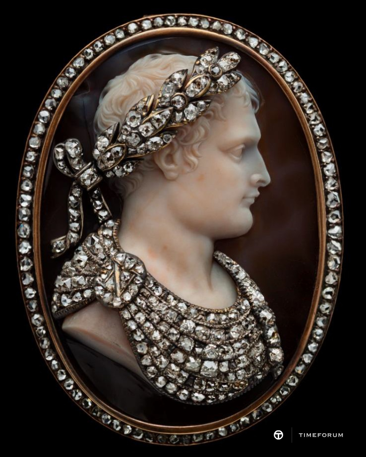 나폴레옹 1세가 바사노 공작에게 선물한 브로치 Brooch offered by Napoleon I to the Duke of Bassano_Silver, Gold, Agate, Diamond_Cameo Italy (by Nicola Morelli), Early 19th Century.jpg