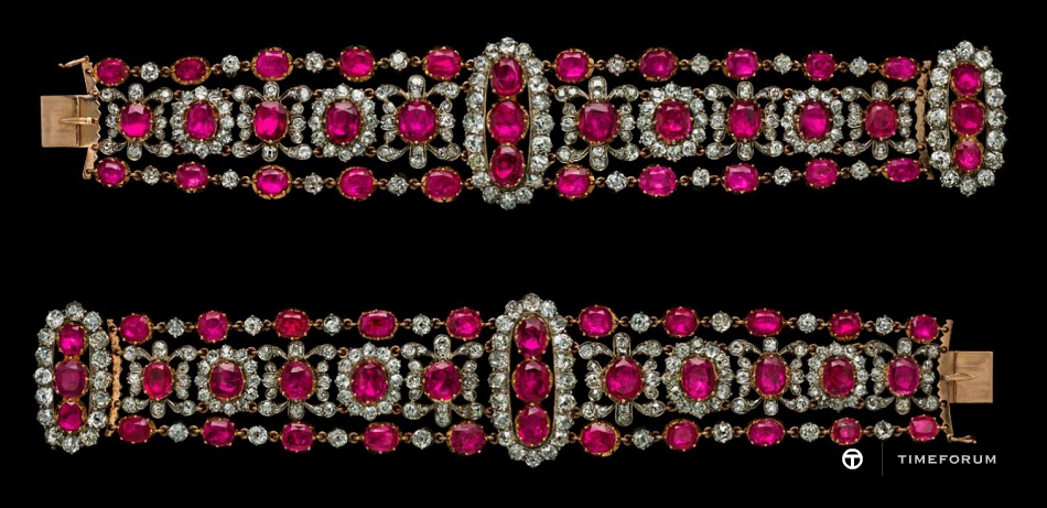 앙굴렘 공작 부인의 팔찌 Attributed to Bapst & Meniére_Bracelets of the Duchesse d’Angoulême_(the eldest daughter of Queen Marie Antoinette)_Gold, Silver, Ruby, Diamond_France, After 1816.jpg