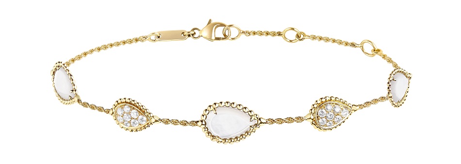 Boucheron - 5 motifs Serpent Bohème bracelet set with mother of pearl, paved with diamonds on yellow gold_re.jpg