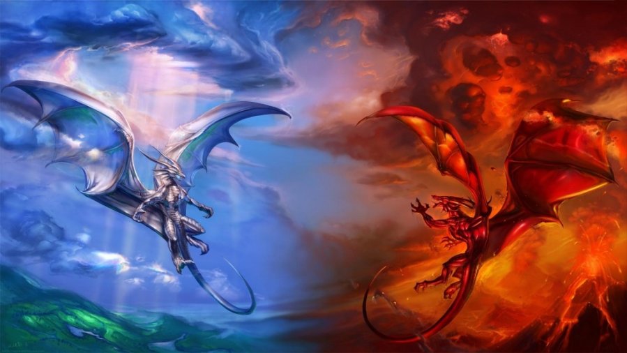 Ice_and_Fire_dragon_Wallpaper_1280x720_wallpaperhere.jpg : 컴터 바탕화면 모음